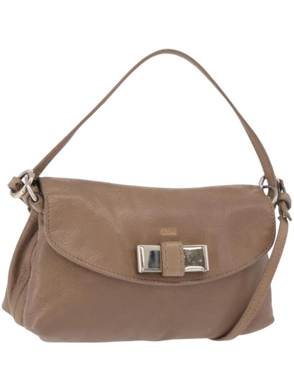Chloe Lily Shoulder Bag Leather 2way Brown Gold